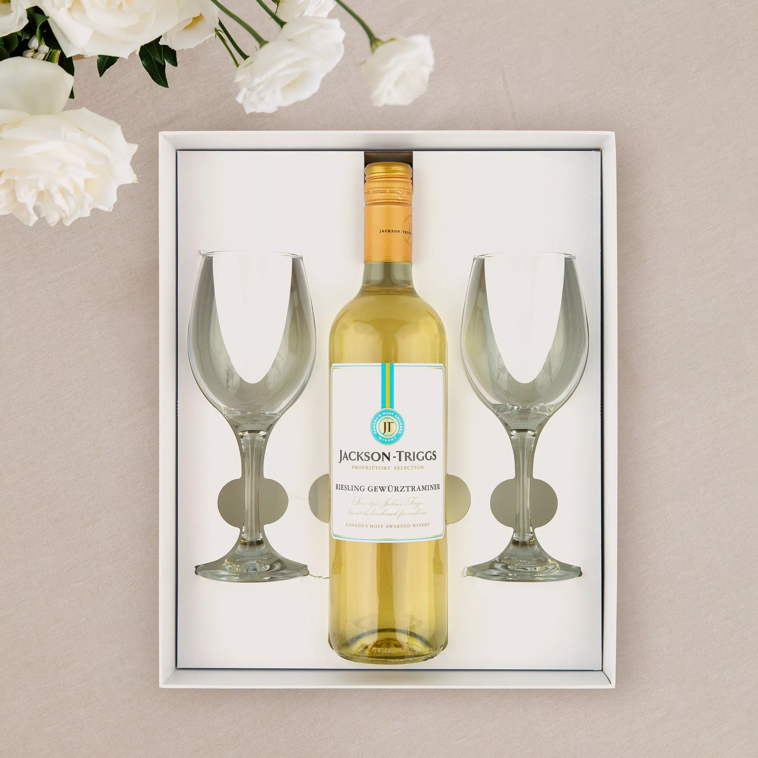 10 oz. Stemmed Wine Glass Gift Box Set - Blank