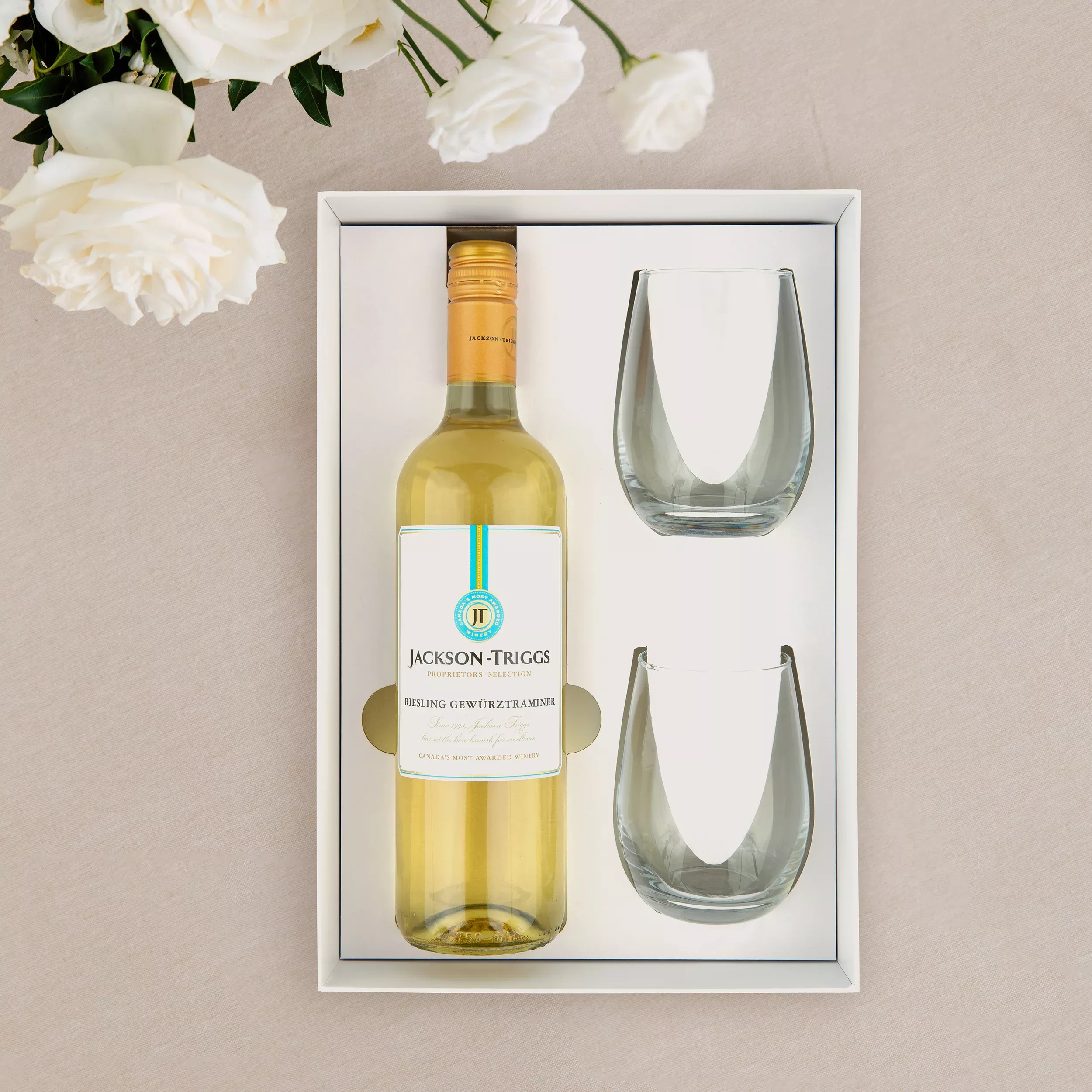13.5 oz. Stemless Wine Glass Gift Box Set - Blank