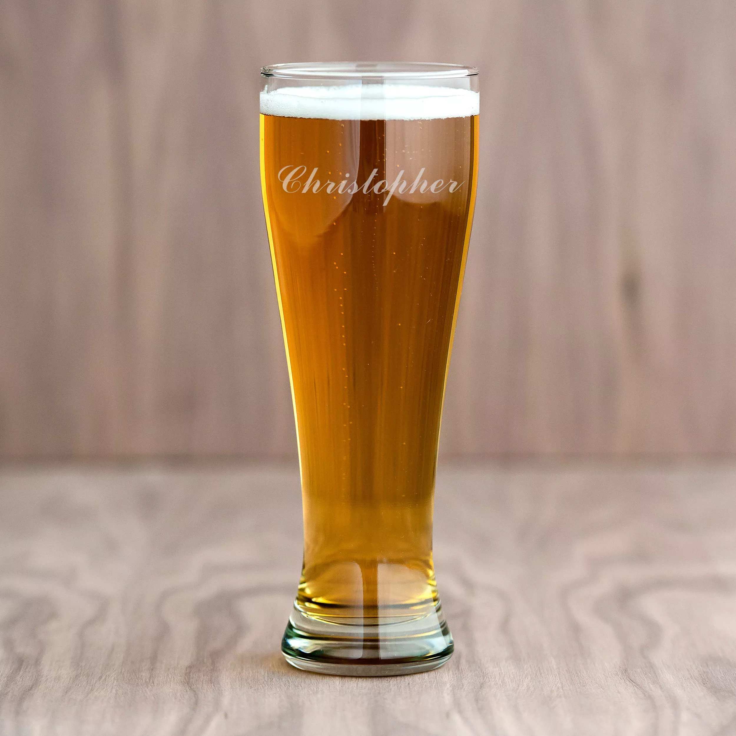 Custom Engraved 22 oz. Pilsner Glass - Chic Script