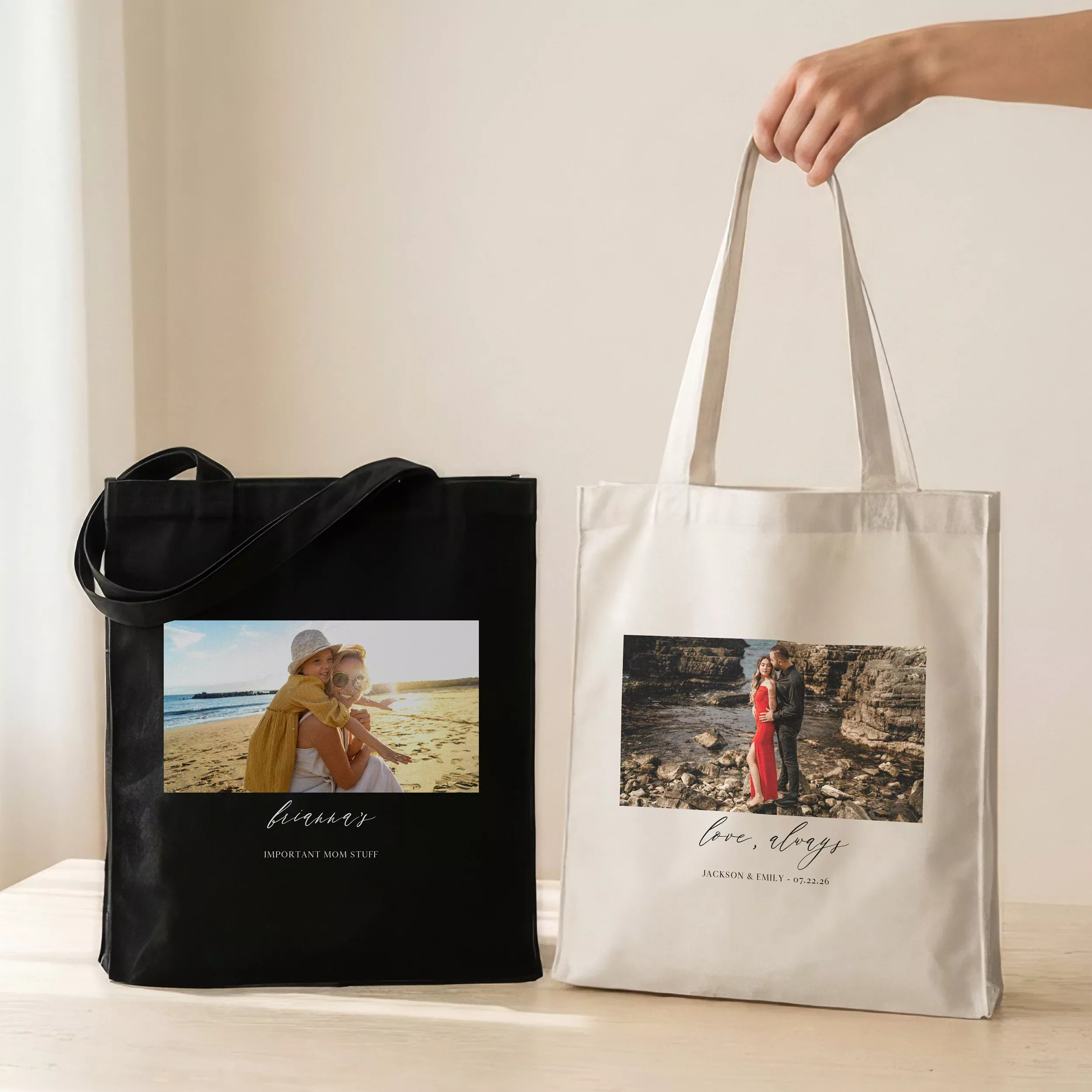 Custom Photo Printed Canvas Tote Bag - Scripted Beginnings