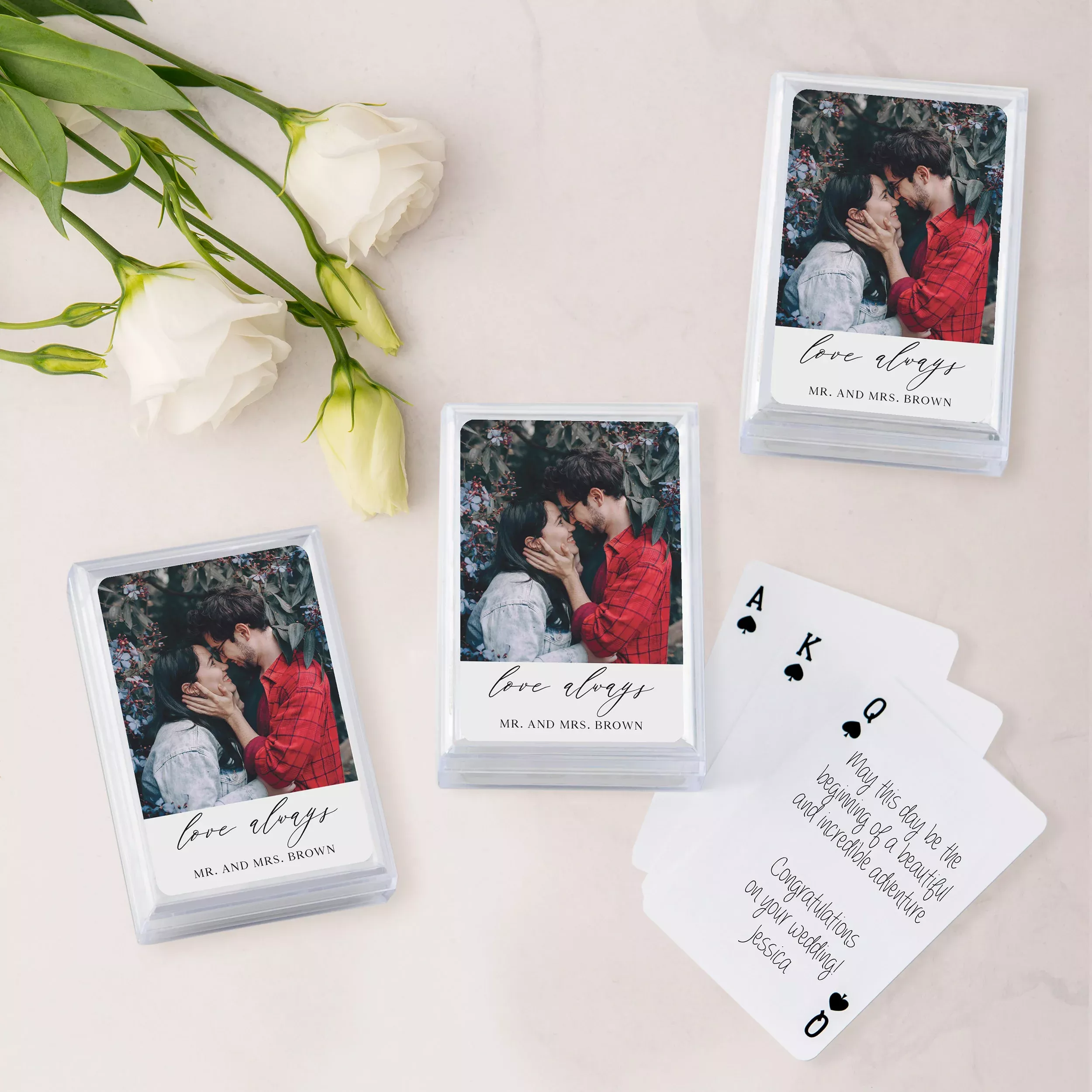 Custom Photo Printed Playing Card Guest Book - Scripted Beginnings