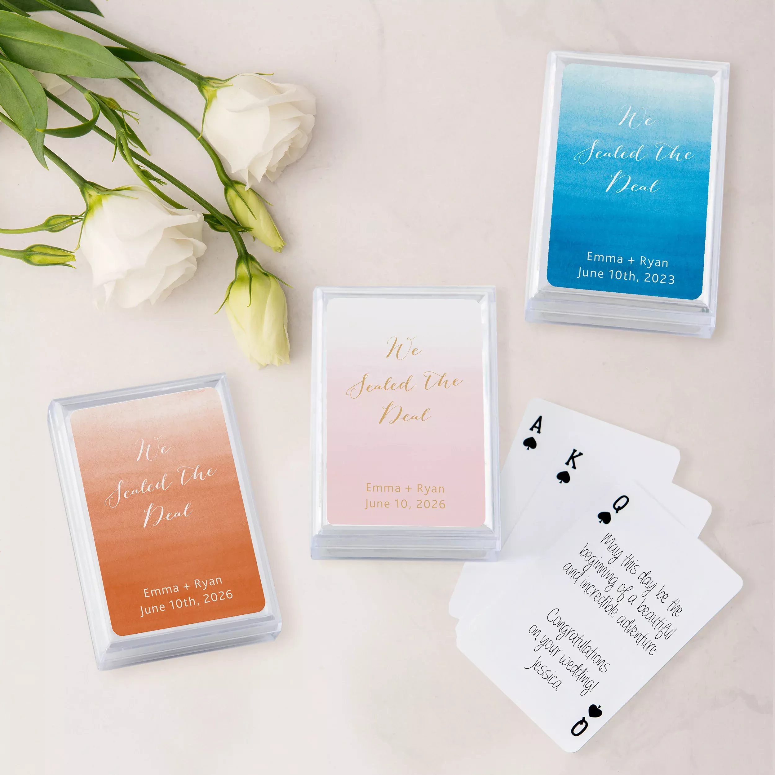 Custom Printed Playing Card Guest Book - Aqueous