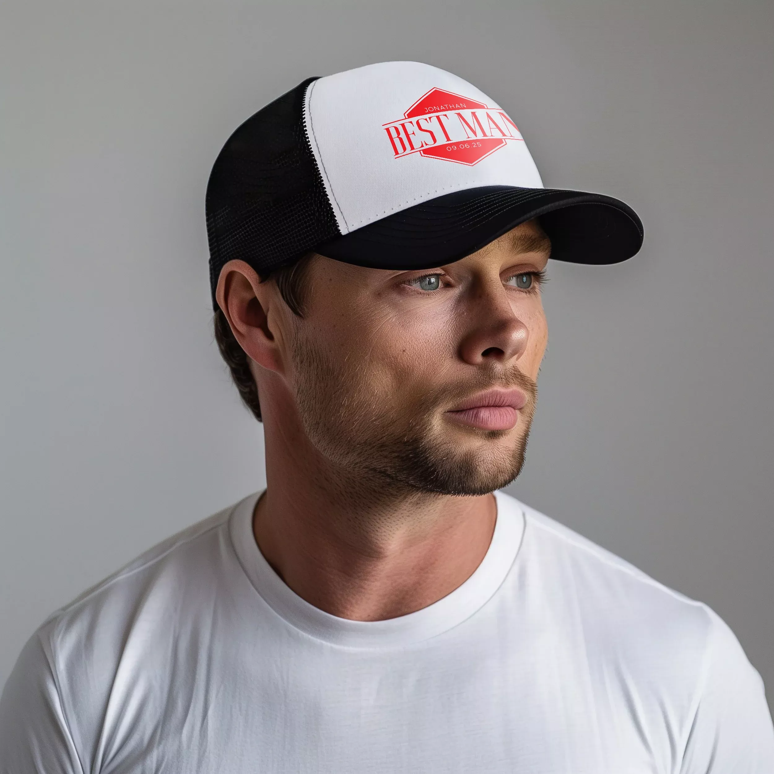 Custom Printed Snapback Trucker Hat - Best Man