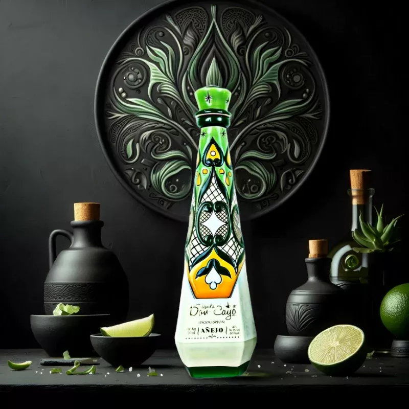 Don Cayo Ceramic Green Anejo Tequila750ml