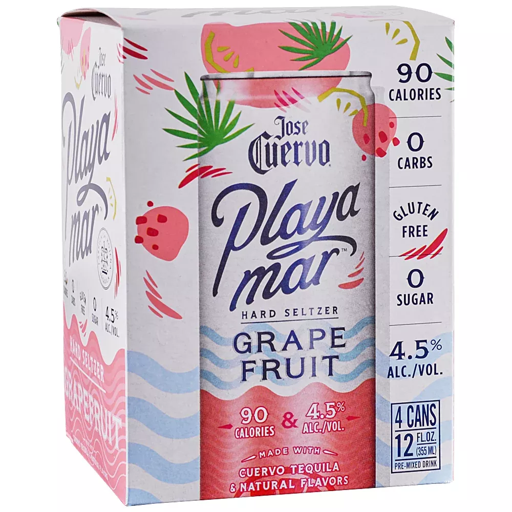 Jose Cuervo | Playamar Grapefruit Tequila Hard Seltzer (4) Pack Cans