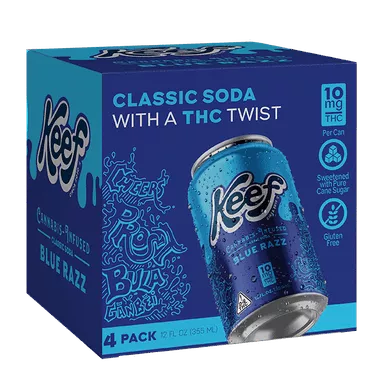 Keef Blue Razz 10mg THC 4pk cans
