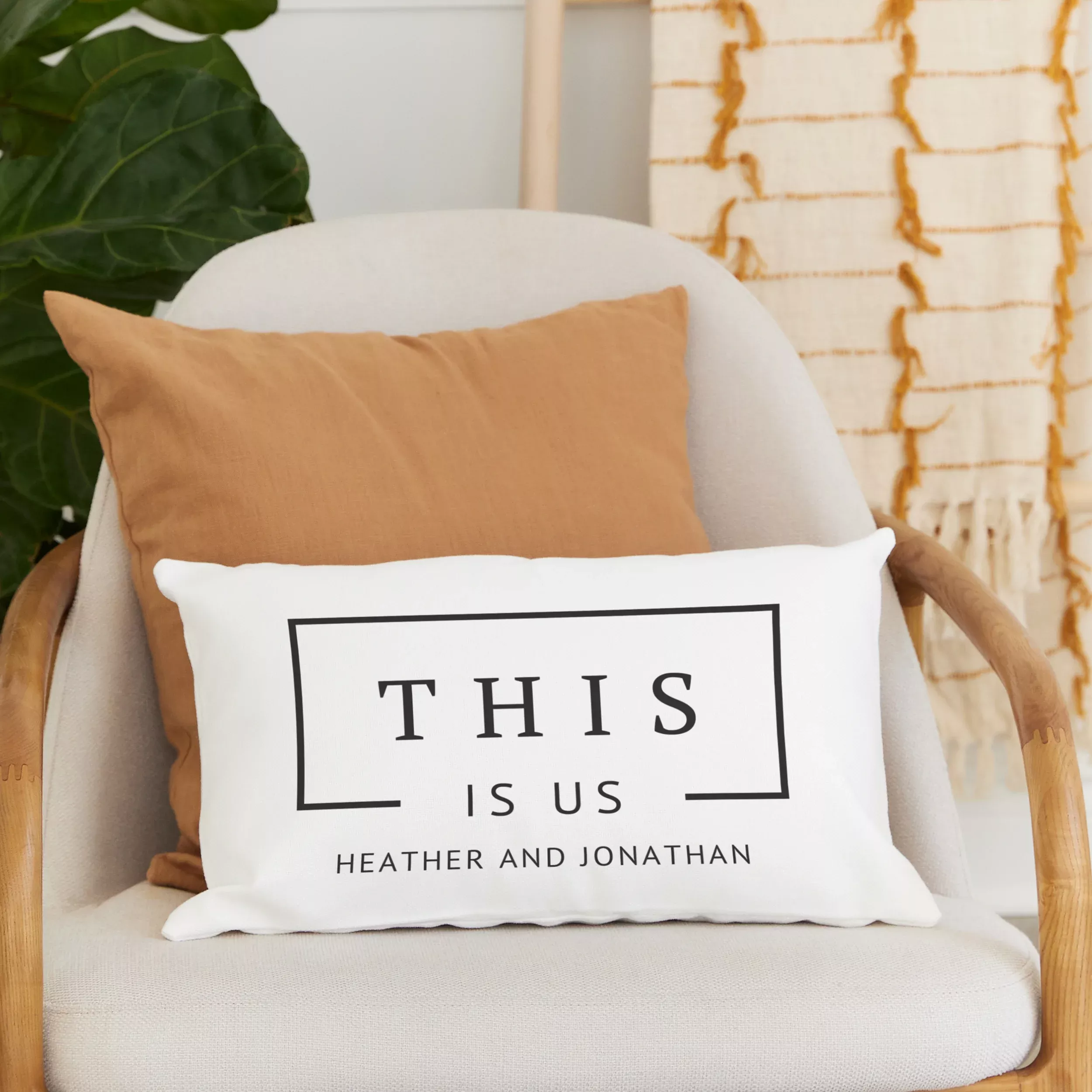 Personalized 12" x 20" Rectangle Throw Pillow Cover and Insert Set - This is Us