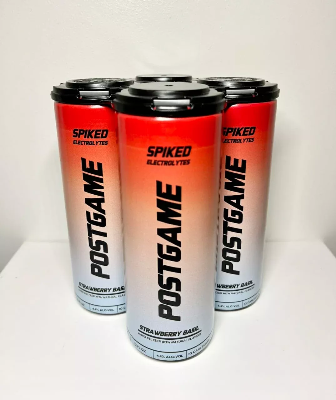 Postgame Strawberry Basil Spiked Electrolyte Seltzer 4-Pack