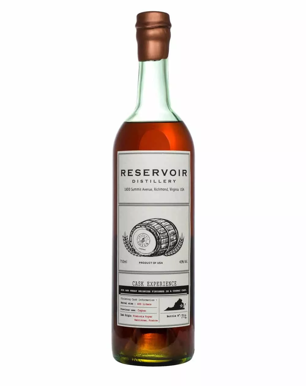 Reservoir's Cognac Cask Experience Whiskey 750ml