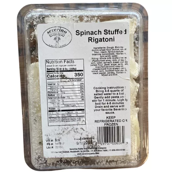 Severino Spinach Stuffed Rigatoni