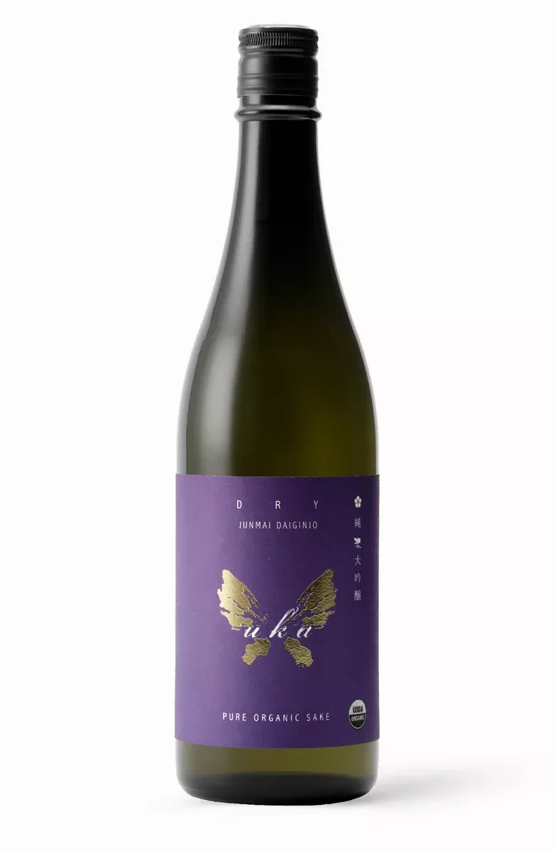 Uka Dry Organic Junmai Daiginjo Sake, Japan (720ml)
