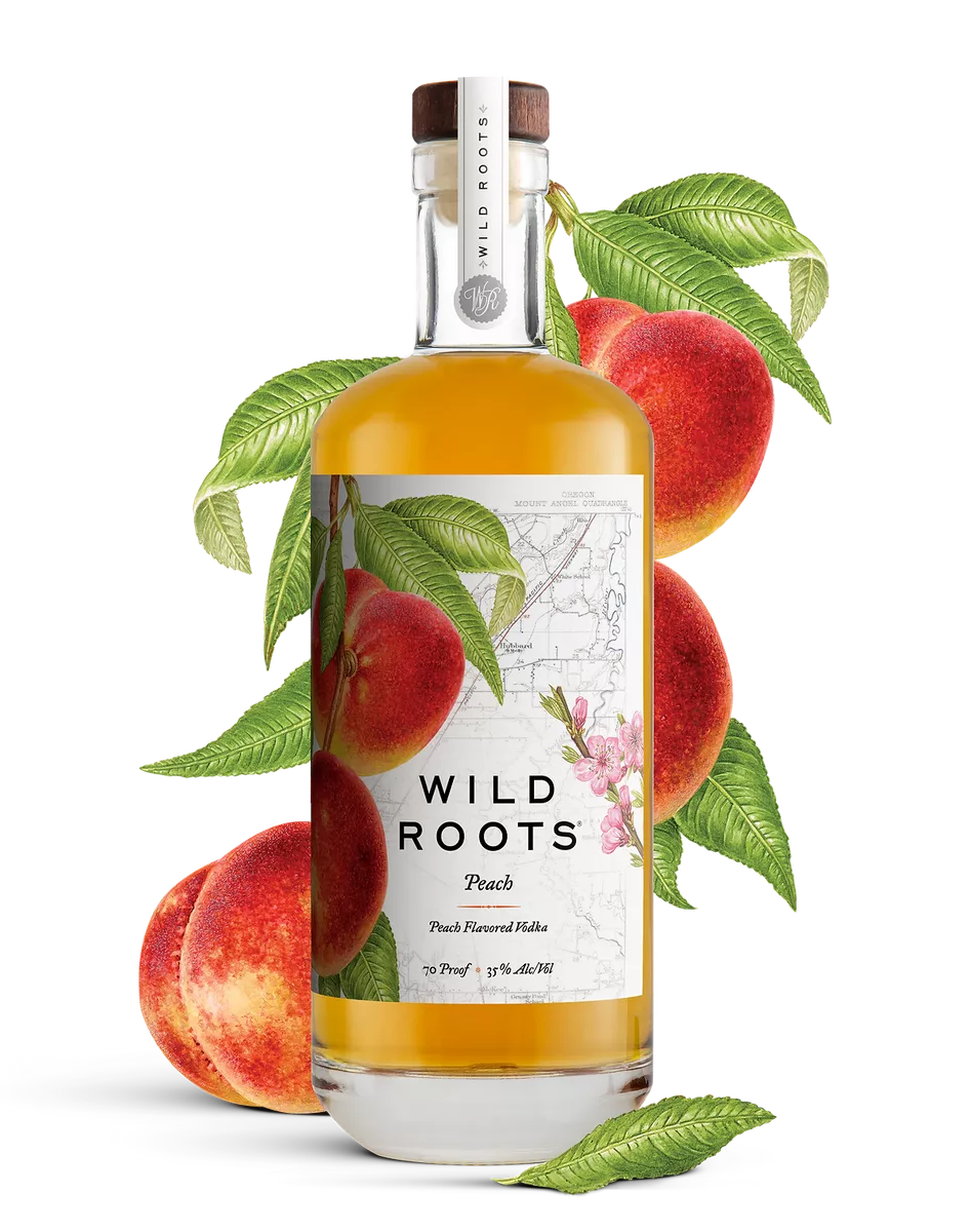 Wild Roots Peach Infused Vodka, Oregon, USA (750ml)